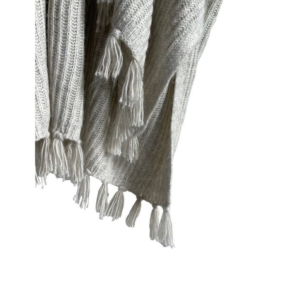 American Eagle Tassel Relaxed Oversized Open Cardigan Sweater Gray One Size - Picture 7 of 9